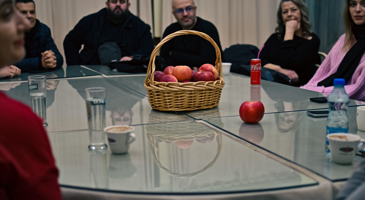Red apple, beautiful, cheerful and smiling team, motivated director, ready to make a spectacle that the children in Bitola deserve